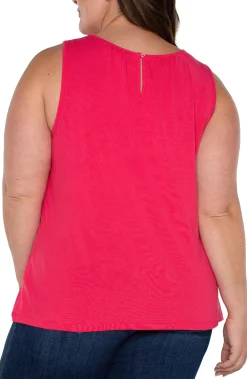 Tops-Liverpool Los Angeles A-LINE SLEEVELESS KNIT TOP Pinkpunch