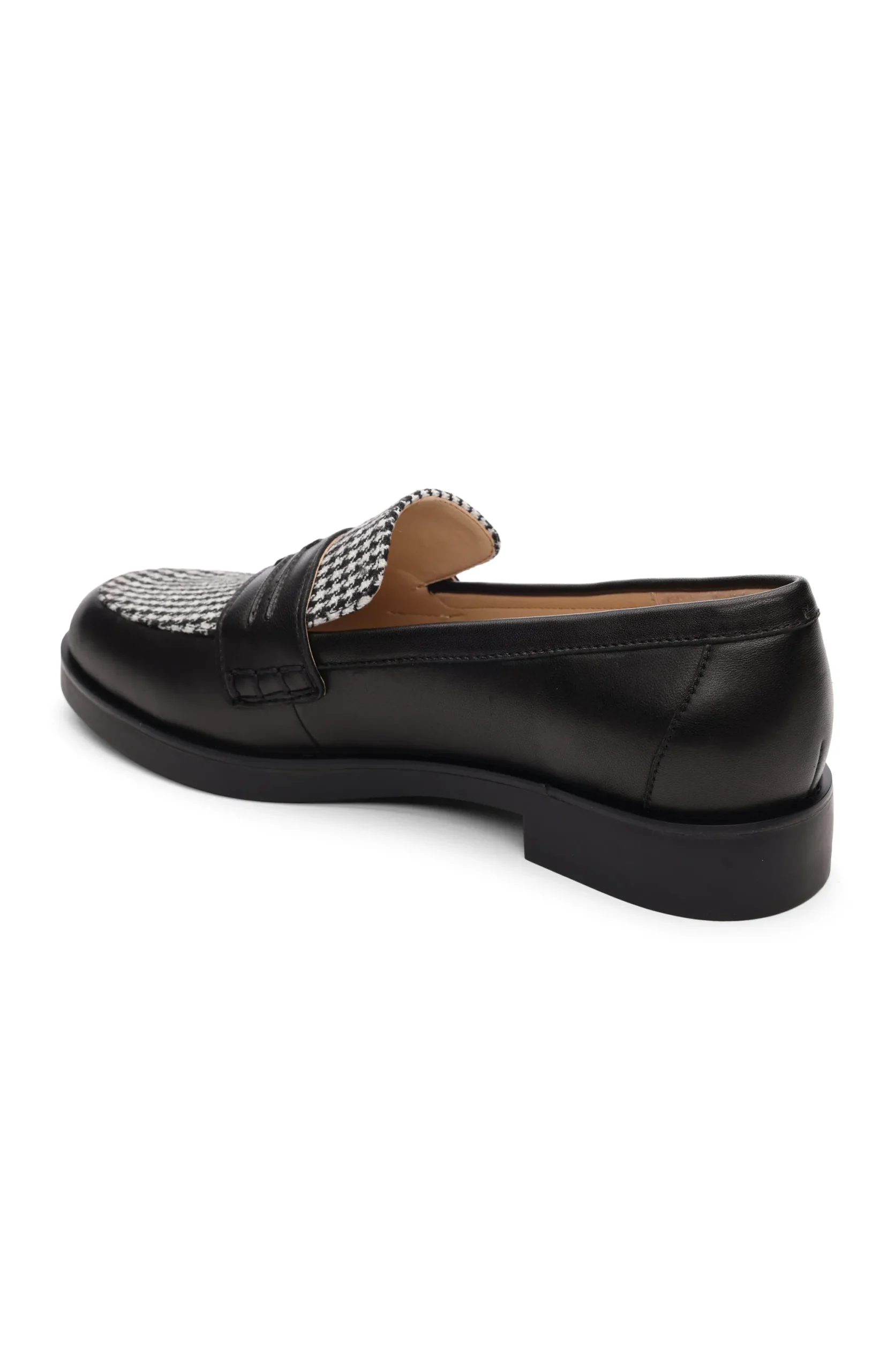 Loafers-Liverpool Los Angeles BALDWIN LEATHER SLIP ON LOAFER Blackwhitehoundstooth