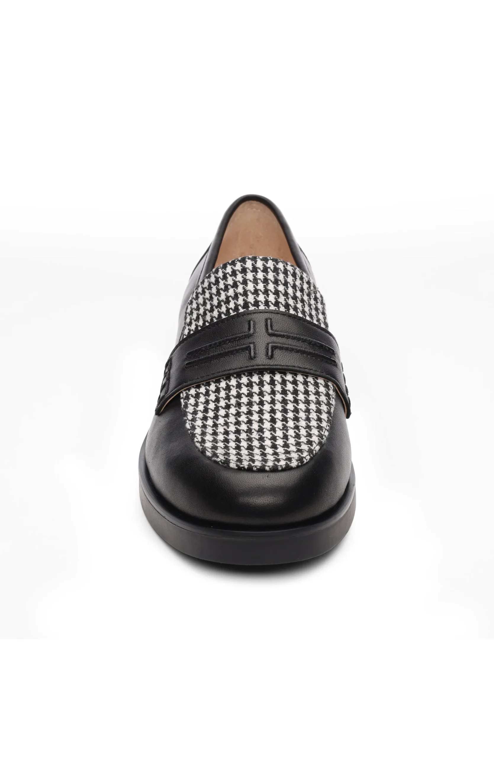 Loafers-Liverpool Los Angeles BALDWIN LEATHER SLIP ON LOAFER Blackwhitehoundstooth