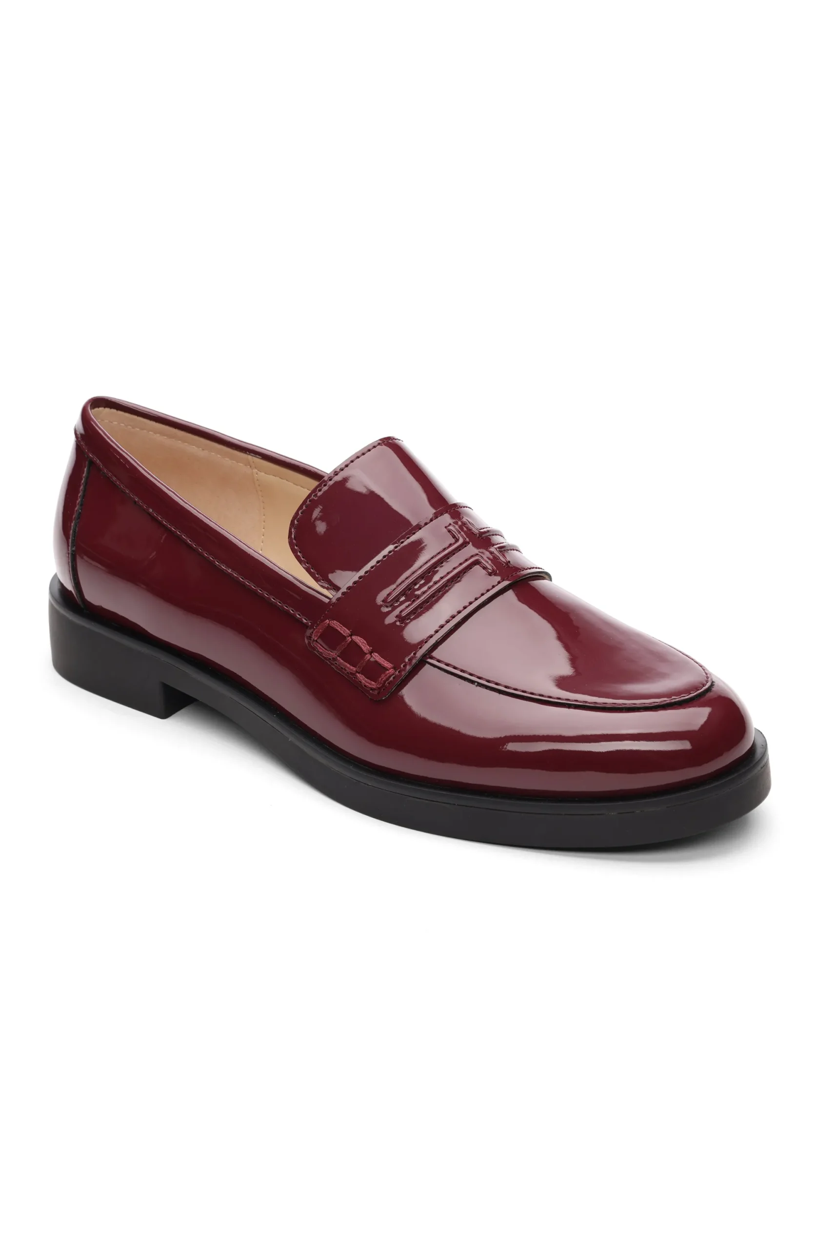 Loafers-Liverpool Los Angeles BALDWIN LEATHER SLIP ON LOAFER Ruby
