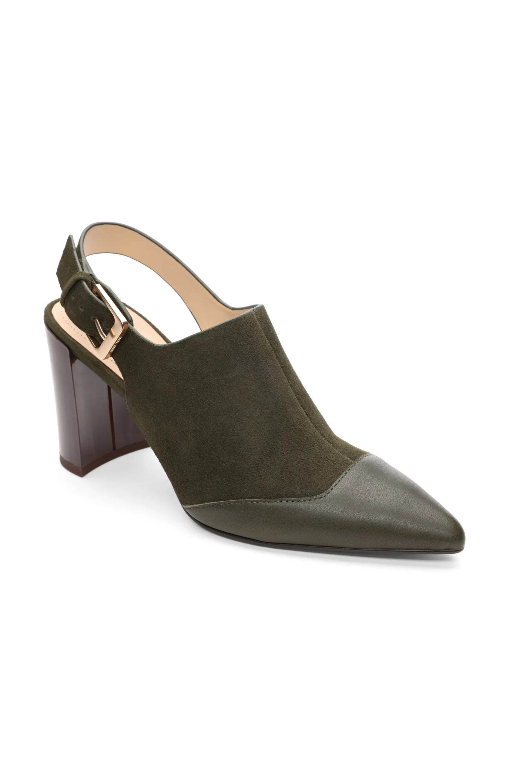 Mules-Liverpool Los Angeles BARSTOW SLING BACK MULE Olive