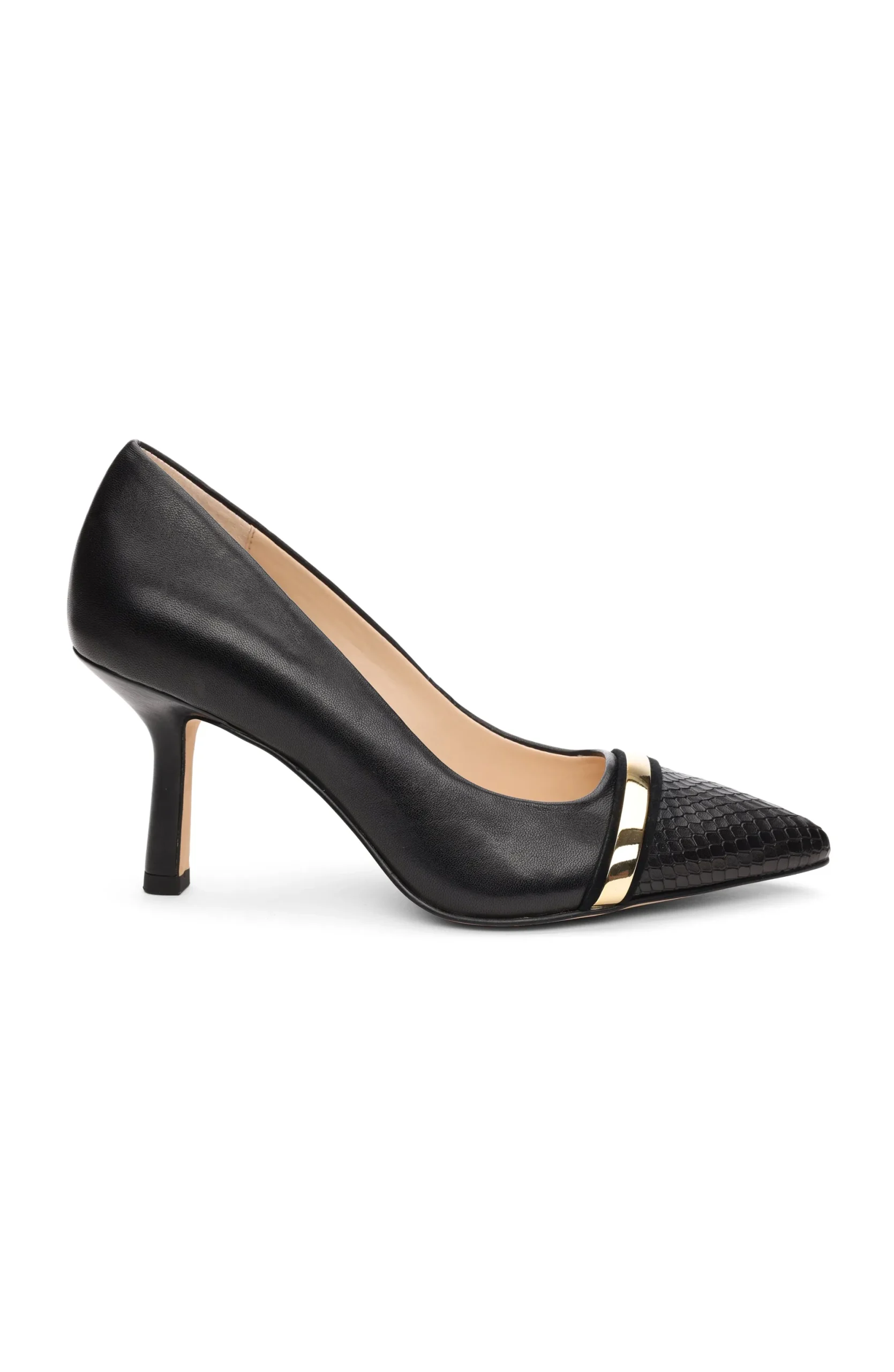 Heels-Liverpool Los Angeles BELAIR PUMP WITH EMBOSSED SNAKE Black