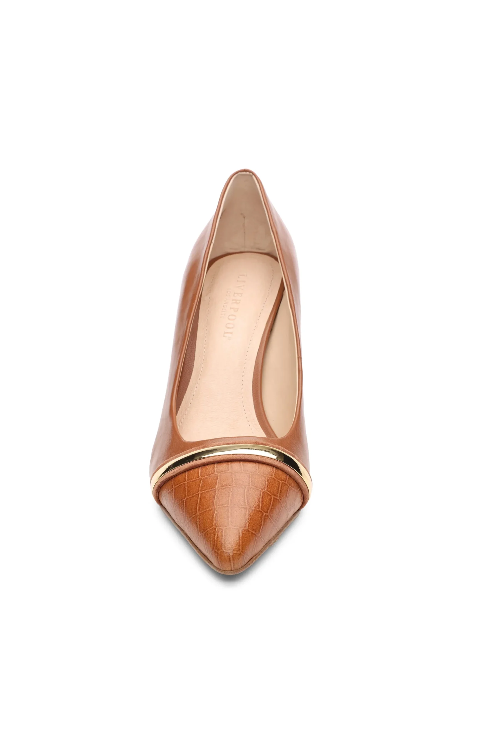 Heels-Liverpool Los Angeles BELAIR PUMP WITH EMBOSSED CROC Luggage