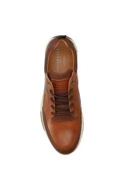 Sneakers-Liverpool Los Angeles BENNET LEATHER TEXTURED SNEAKER Cognac
