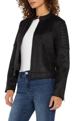 Jackets-Liverpool Los Angeles BIKER JACKET Black