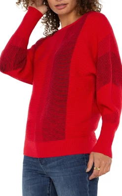 Sweaters-Liverpool Los Angeles BOAT NECK DOLMAN SWEATER Tangoredmulti