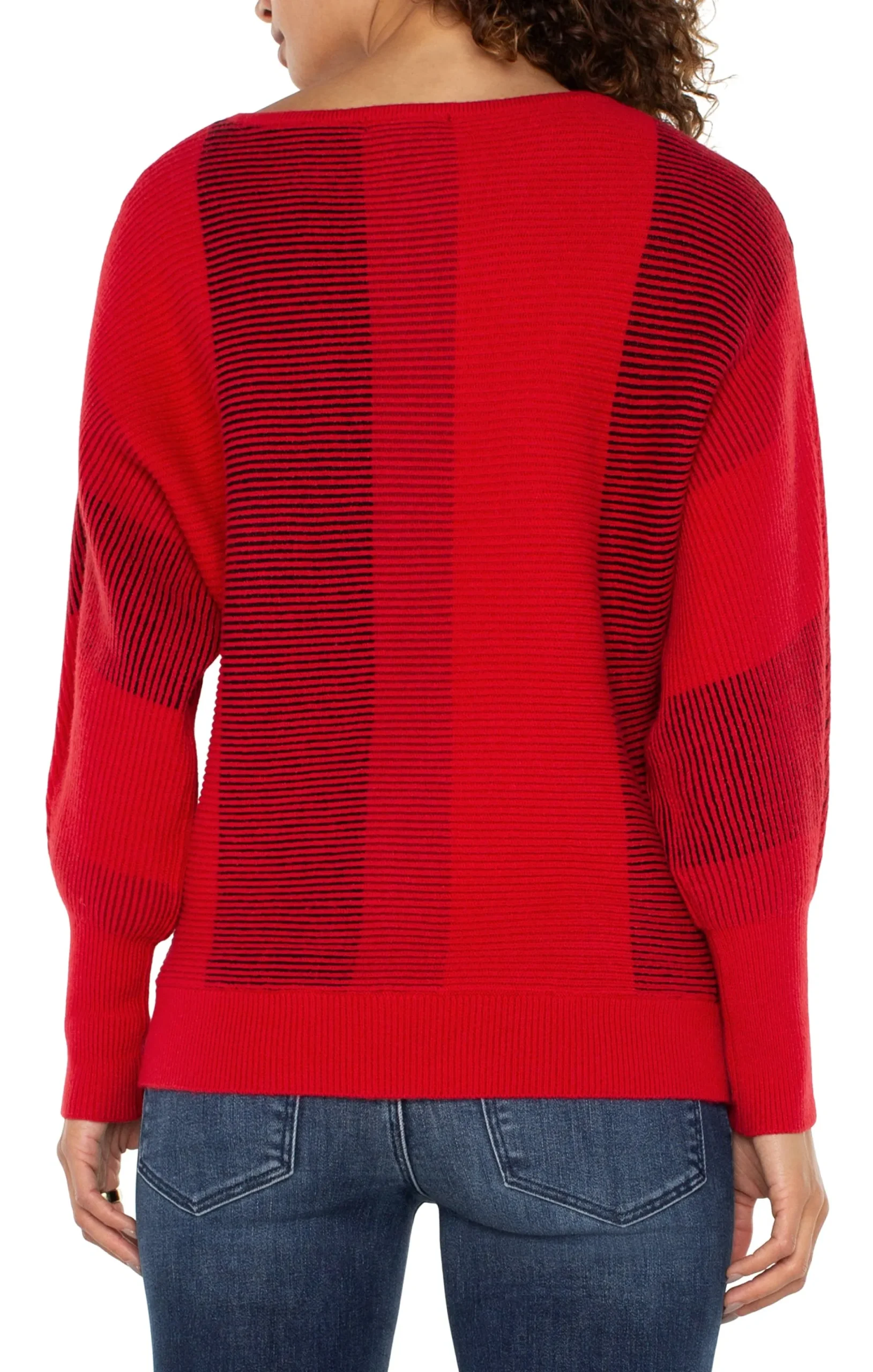 Sweaters-Liverpool Los Angeles BOAT NECK DOLMAN SWEATER Tangoredmulti
