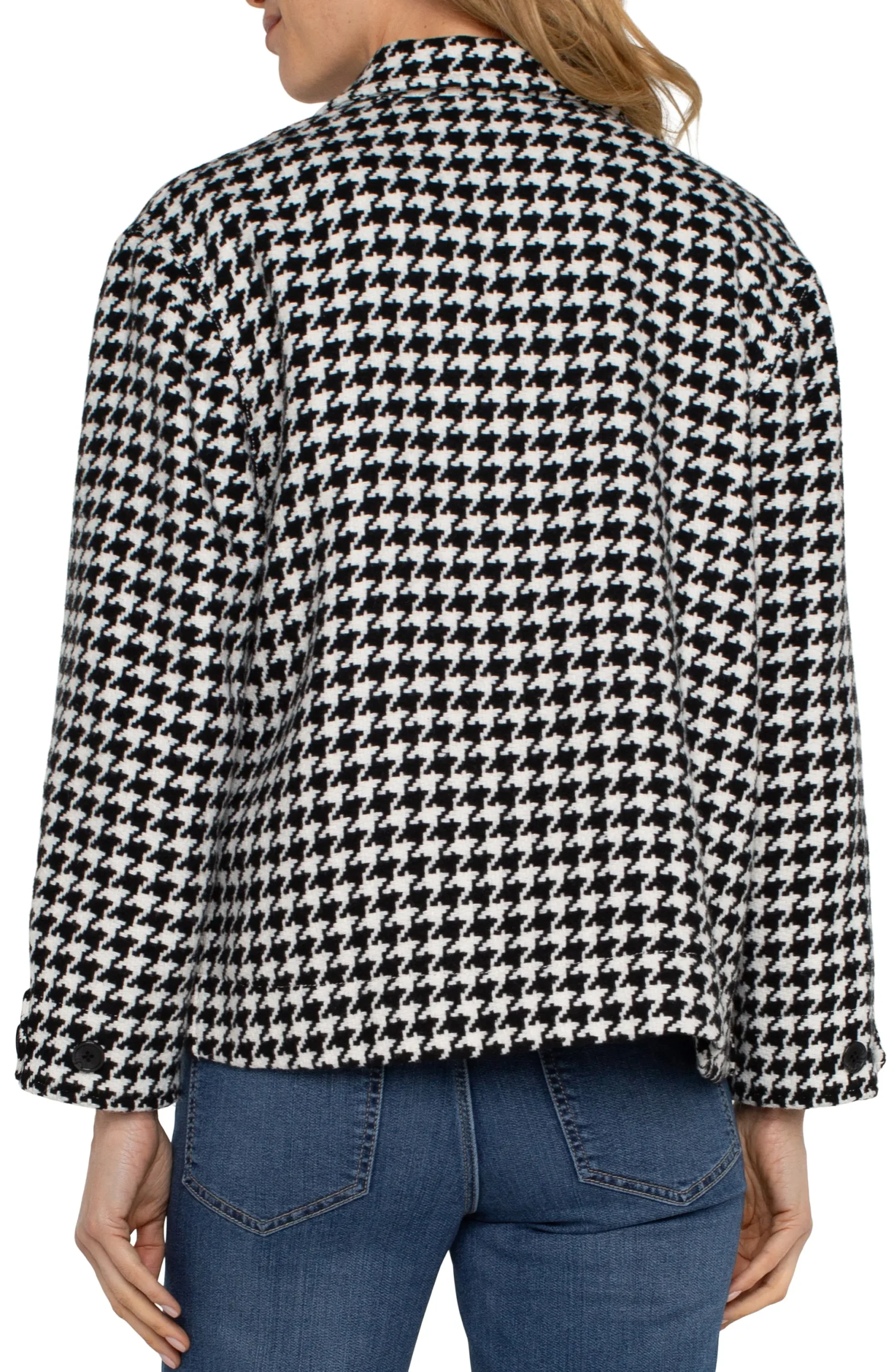 Jackets-Liverpool Los Angeles BOXY SHACKET Blackwhitehoundstooth