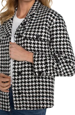 Jackets-Liverpool Los Angeles BOXY SHACKET Blackwhitehoundstooth