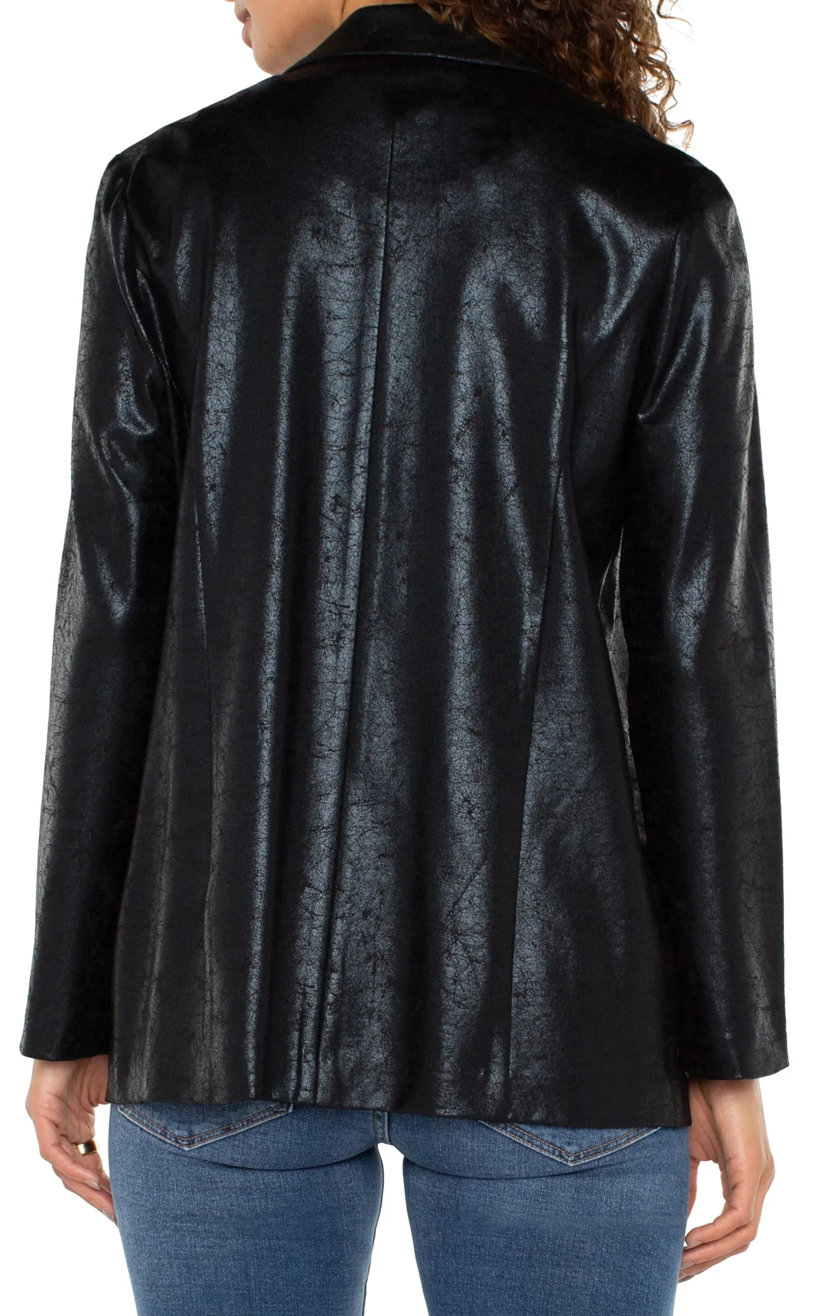 Jackets-Liverpool Los Angeles BOYFRIEND BLAZER Cracklecoatedknit