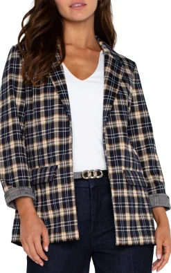 Jackets-Liverpool Los Angeles BOYFRIEND BLAZER Darknavytartanplaid