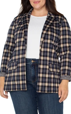 Jackets-Liverpool Los Angeles BOYFRIEND BLAZER Darknavytartanplaid