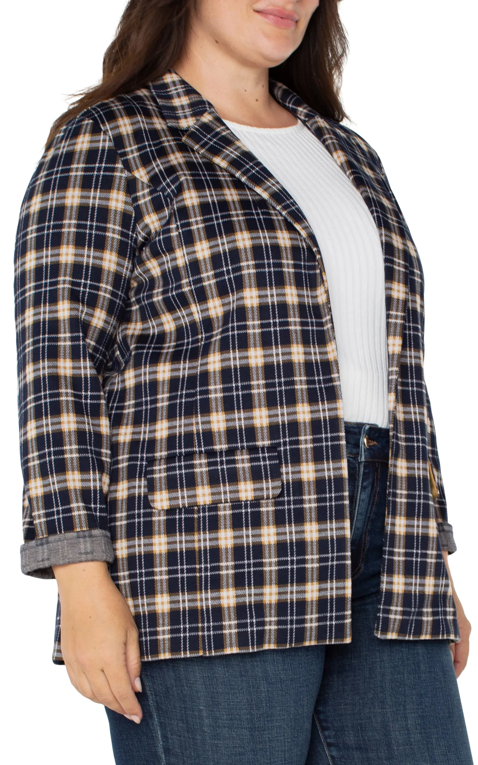 Jackets-Liverpool Los Angeles BOYFRIEND BLAZER Darknavytartanplaid
