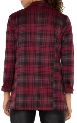 Jackets-Liverpool Los Angeles BOYFRIEND BLAZER Blackberrytartanplaid