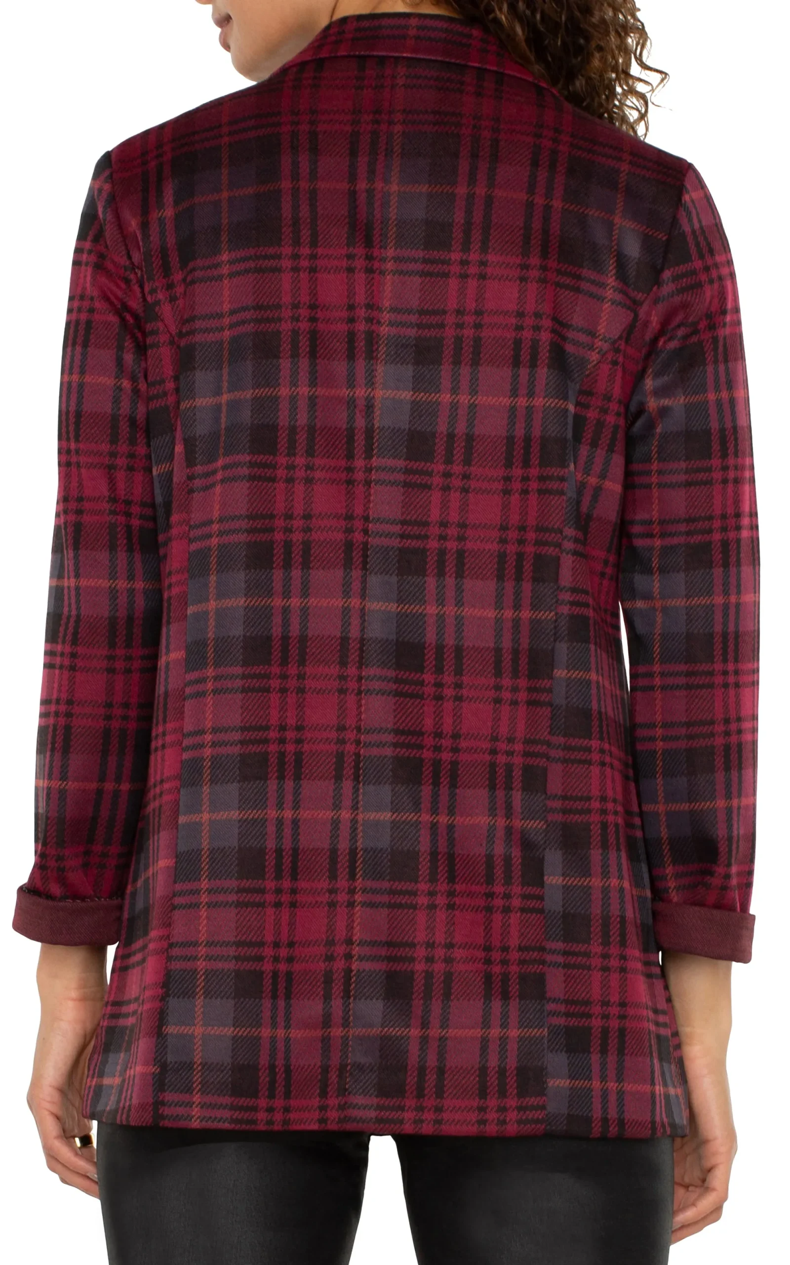Jackets-Liverpool Los Angeles BOYFRIEND BLAZER Blackberrytartanplaid