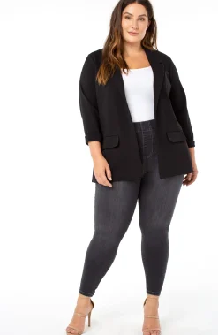 Jackets-Liverpool Los Angeles BOYFRIEND BLAZER WITH PRINCESS DART SUPER STRETCH Black