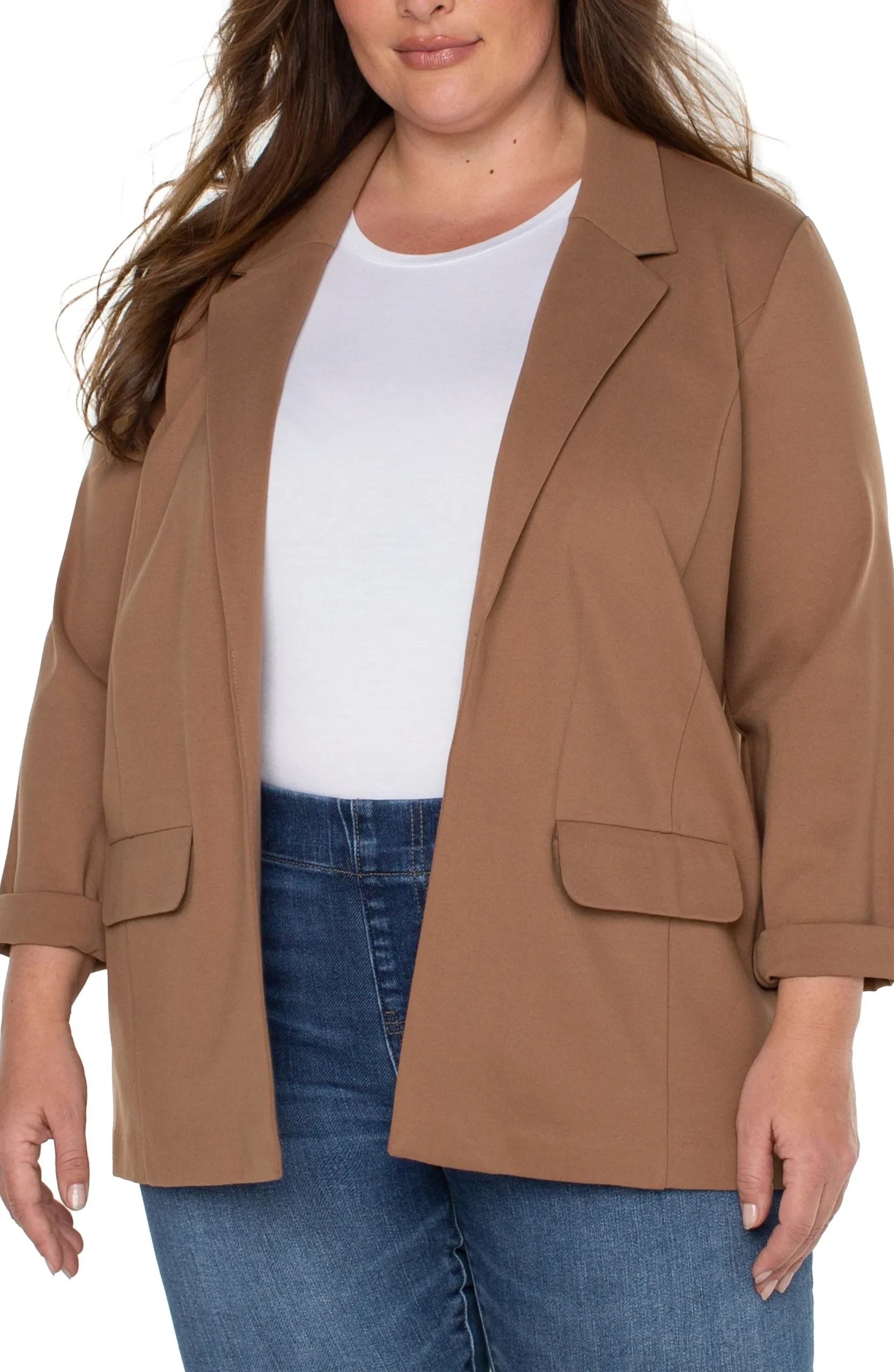 Jackets-Liverpool Los Angeles BOYFRIEND BLAZER WITH PRINCESS DART Maple