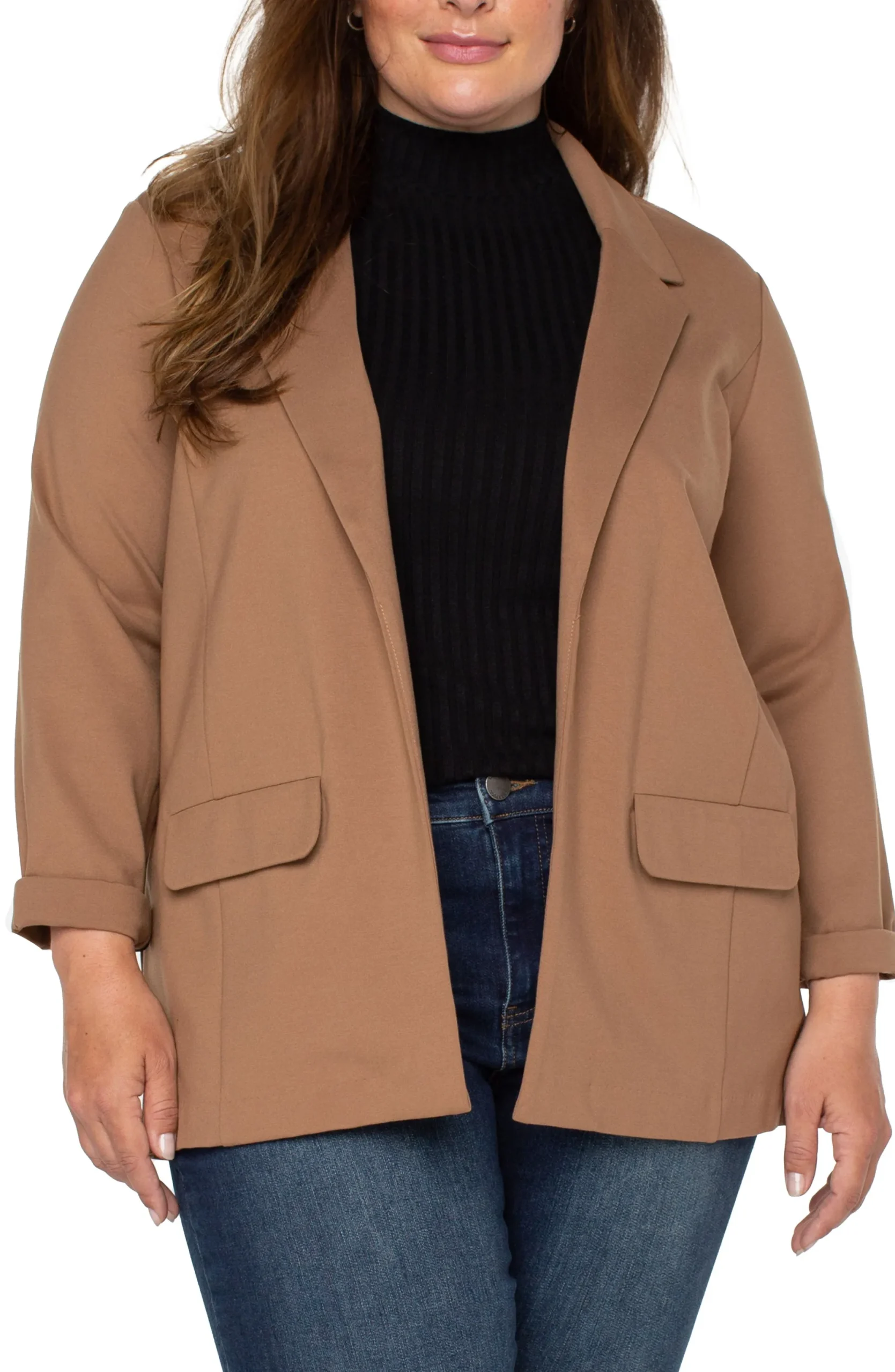 Jackets-Liverpool Los Angeles BOYFRIEND BLAZER WITH PRINCESS DART Maple