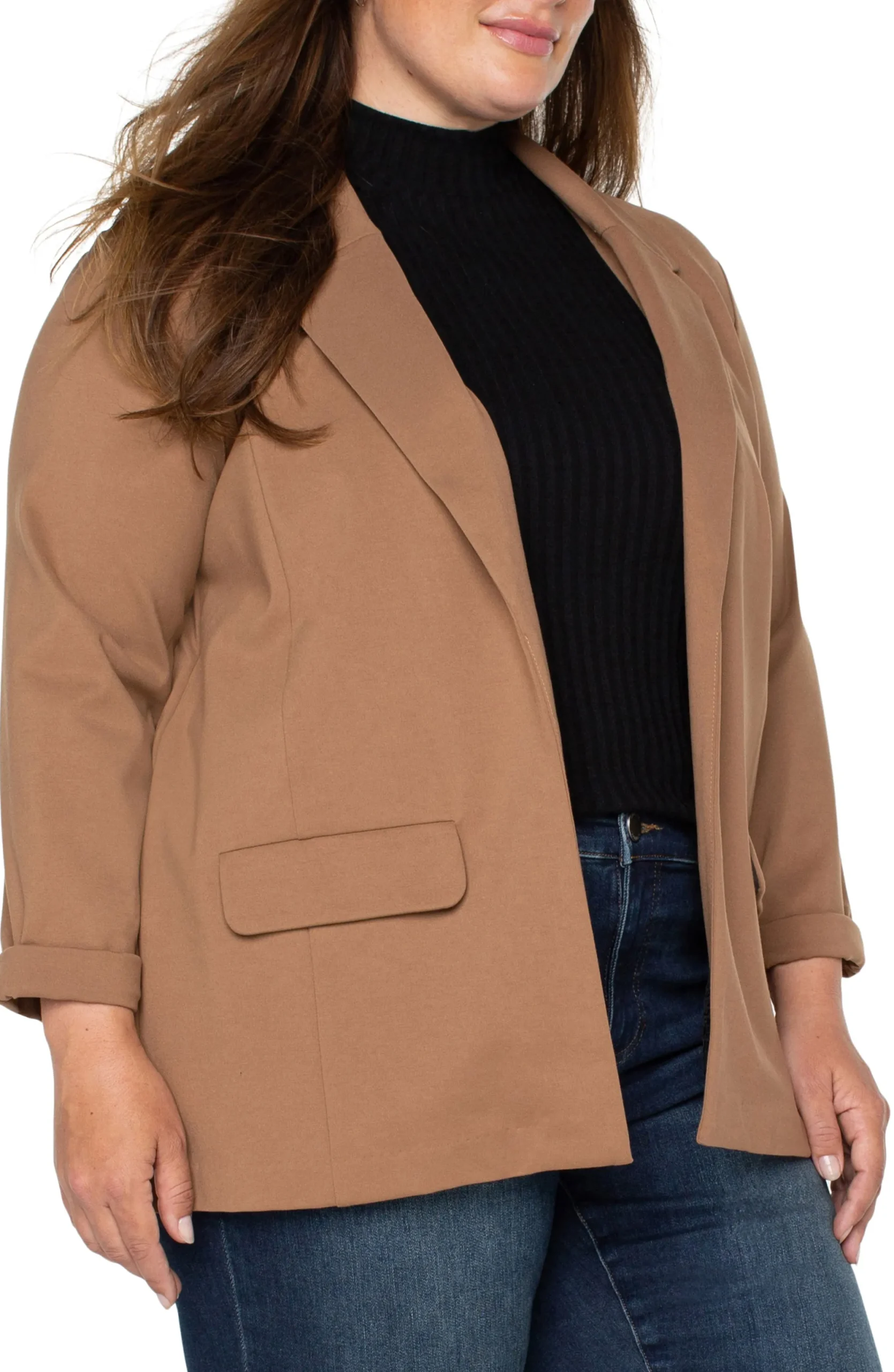 Jackets-Liverpool Los Angeles BOYFRIEND BLAZER WITH PRINCESS DART Maple