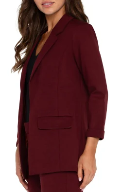 Jackets-Liverpool Los Angeles BOYFRIEND BLAZER WITH PRINCESS DARTS Bordeaux