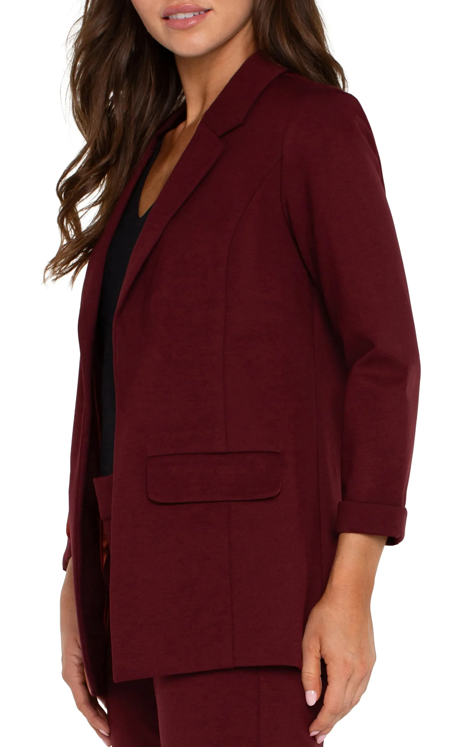 Jackets-Liverpool Los Angeles BOYFRIEND BLAZER WITH PRINCESS DARTS Bordeaux