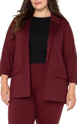 Jackets-Liverpool Los Angeles BOYFRIEND BLAZER WITH PRINCESS DART Bordeaux