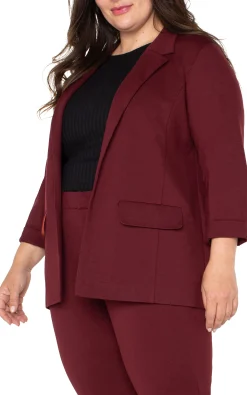 Jackets-Liverpool Los Angeles BOYFRIEND BLAZER WITH PRINCESS DART Bordeaux
