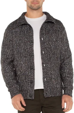 Sweaters-Liverpool Los Angeles BUTTON CARDIGAN SWEATER Olivemulti