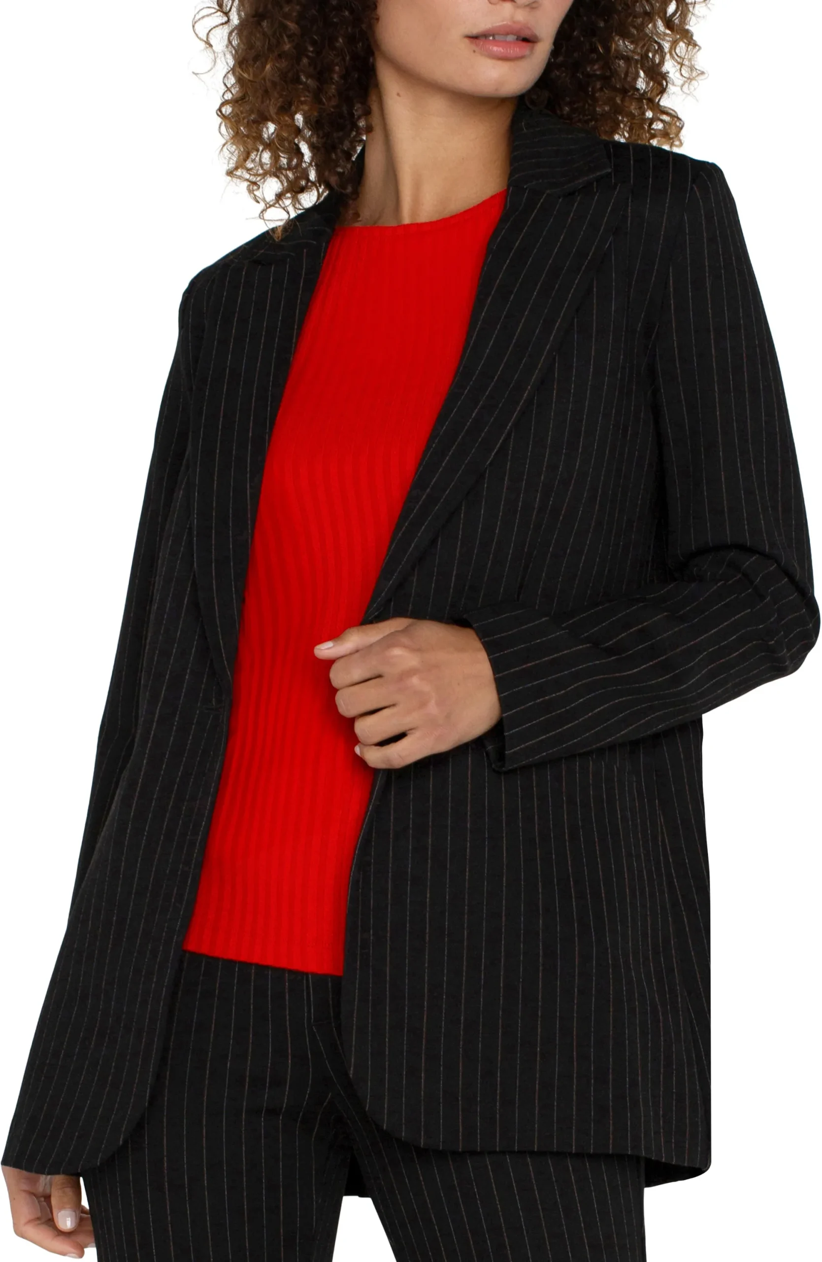 Jackets-Liverpool Los Angeles BUTTON FRONT BOYFRIEND BLAZER Blackwhitepinstripe