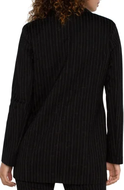 Jackets-Liverpool Los Angeles BUTTON FRONT BOYFRIEND BLAZER Blackwhitepinstripe