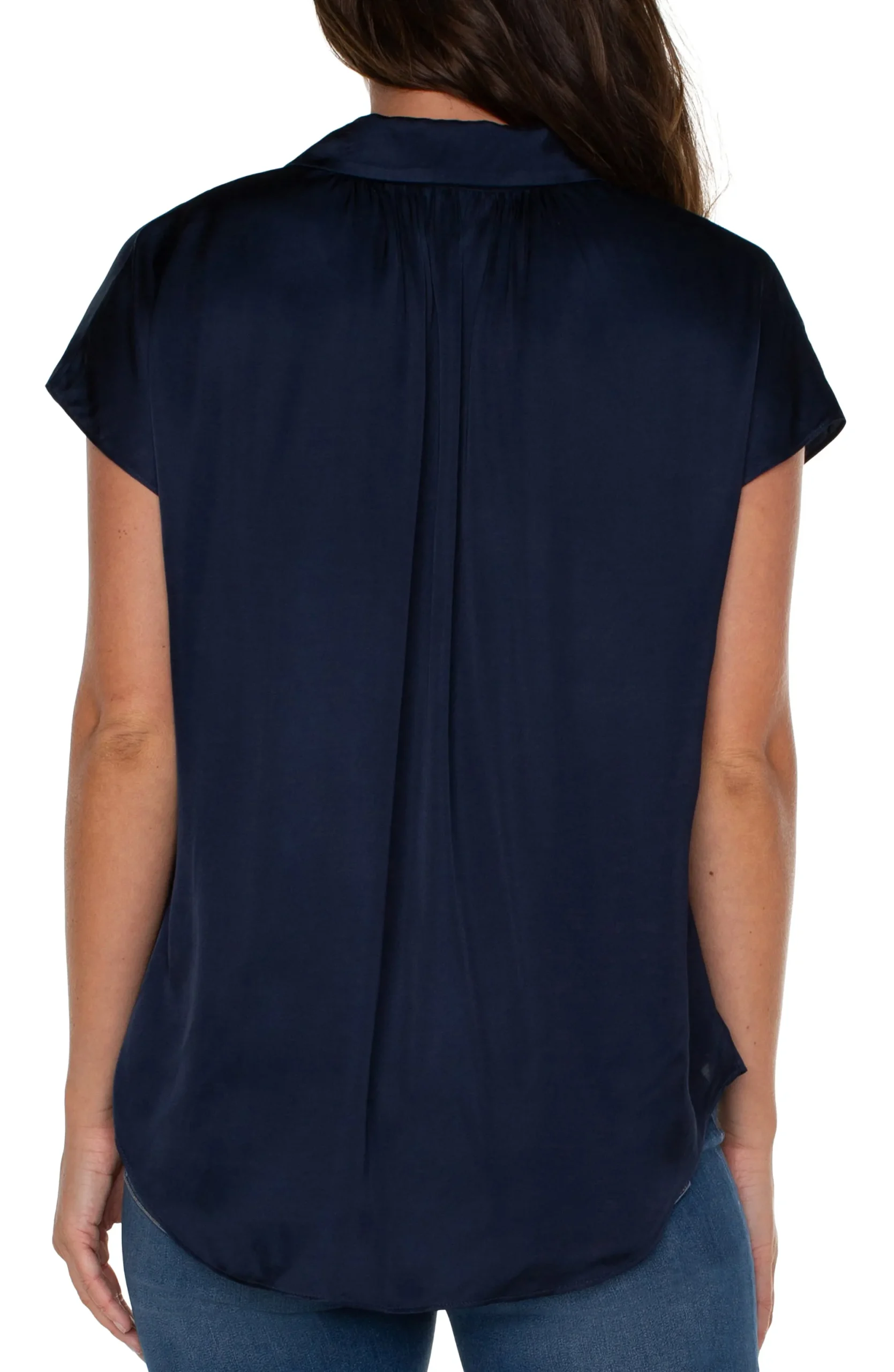 Tops|Tops-Liverpool Los Angeles BUTTON FRONT DOLMAN SLEEVE BLOUSE Darknavy