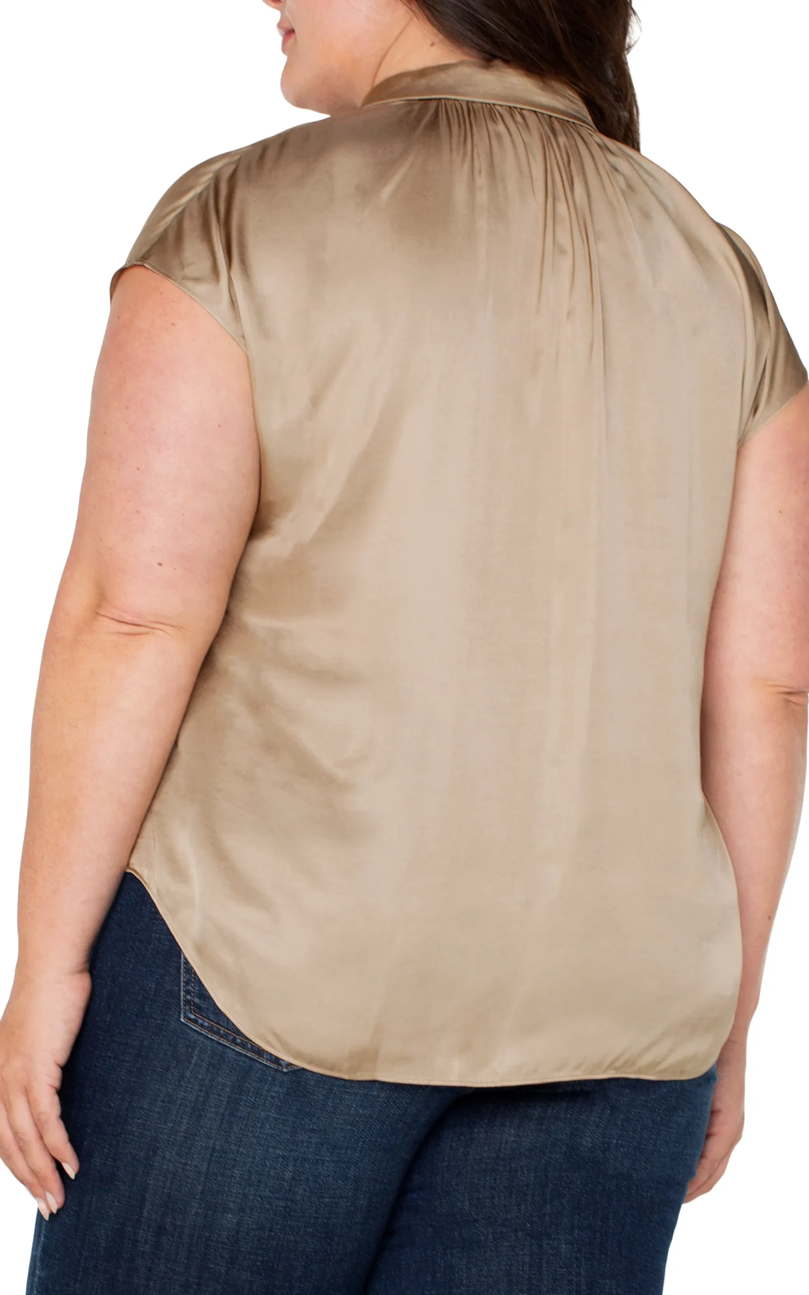 Tops-Liverpool Los Angeles BUTTON FRONT DOLMAN SLEEVE BLOUSE Champagne