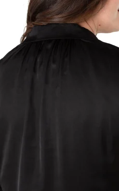 Tops-Liverpool Los Angeles BUTTON FRONT DOLMAN SLEEVE BLOUSE Black