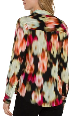 Tops-Liverpool Los Angeles BUTTON UP WOVEN BLOUSE Starrubyfloral