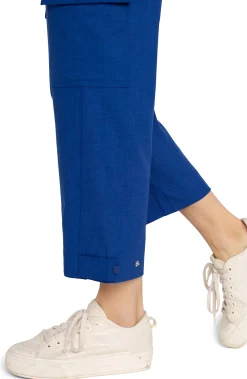 Pants|Utility Pants-Liverpool Los Angeles CARGO CROP WITH TAB HEM Bluetopaz