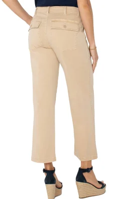 Pants|Crops-Liverpool Los Angeles CARGO WIDE LEG CROP Cappuccino