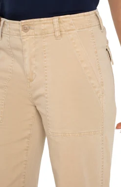 Pants|Crops-Liverpool Los Angeles CARGO WIDE LEG CROP Cappuccino