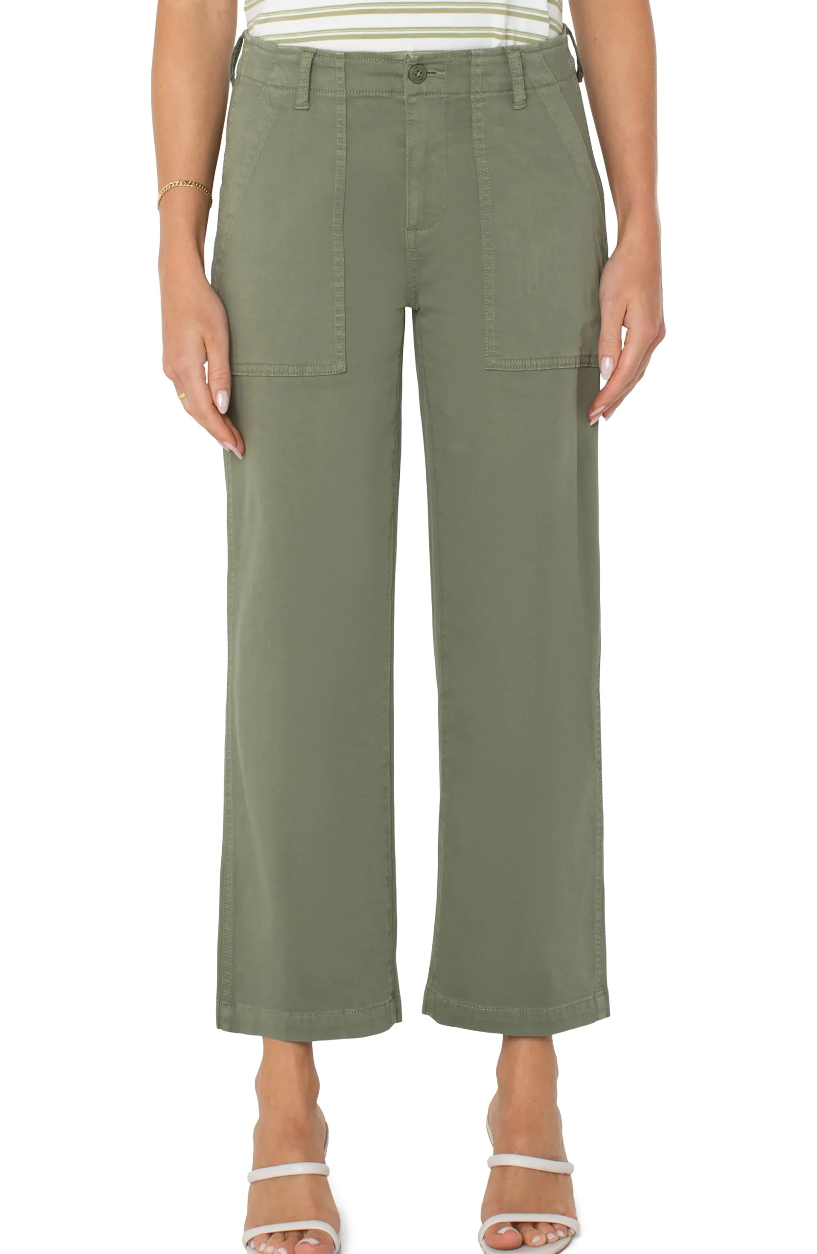 Pants|Wide-Leg-Liverpool Los Angeles CARGO WIDE LEG CROP Martiniolive