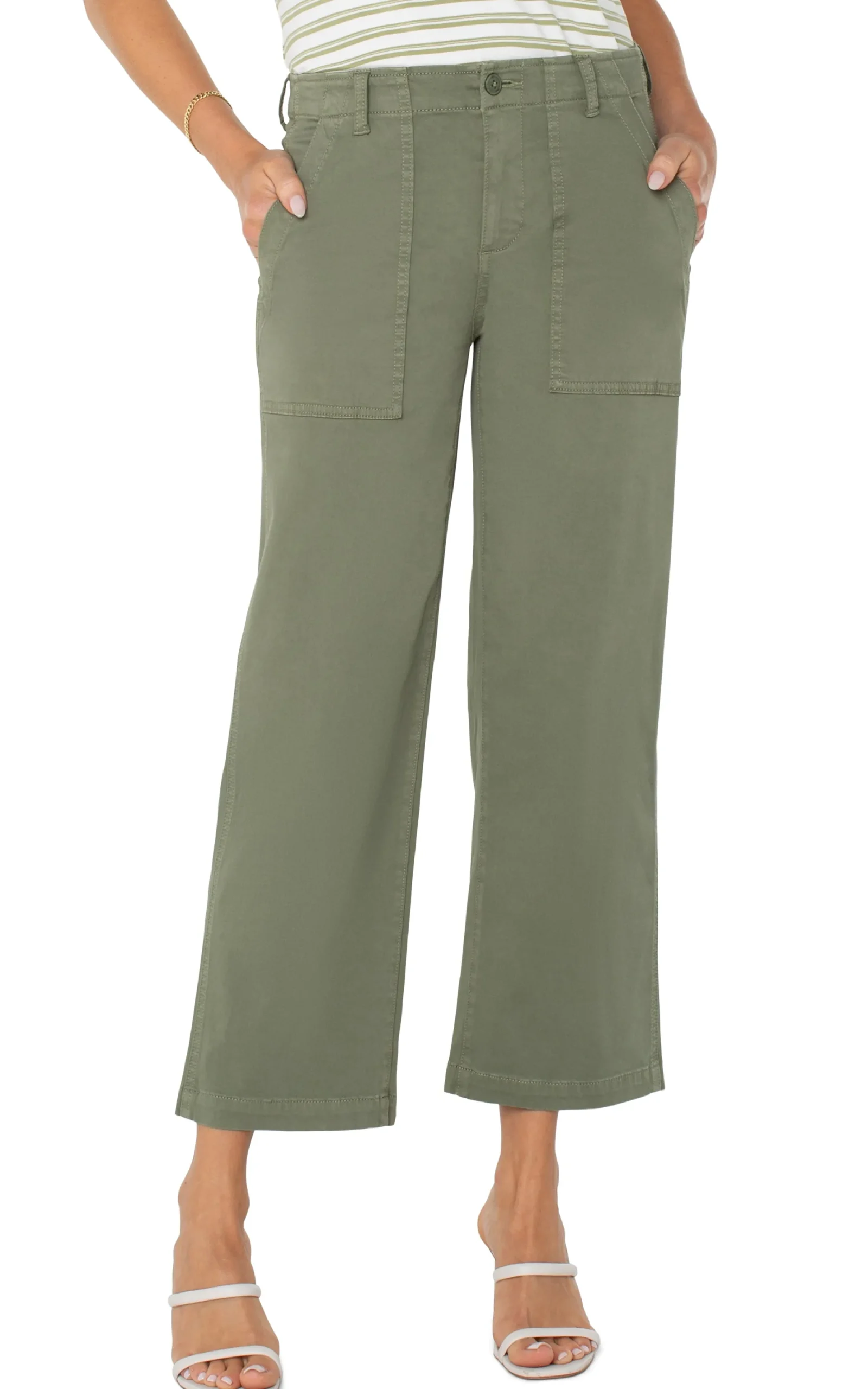 Pants|Wide-Leg-Liverpool Los Angeles CARGO WIDE LEG CROP Martiniolive