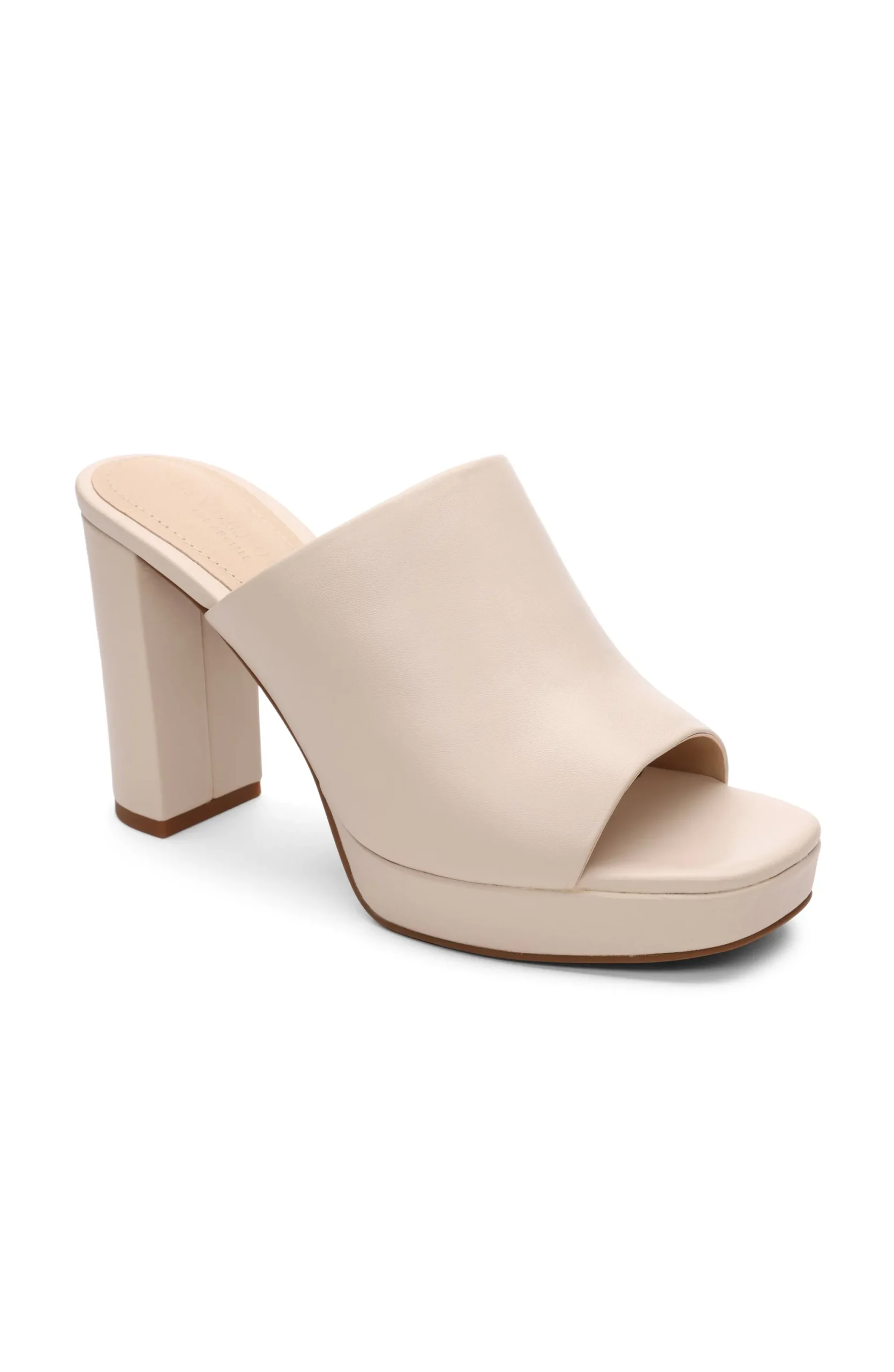 Mules-Liverpool Los Angeles CARSON HIGH BLOCK HEEL MULE Ecru