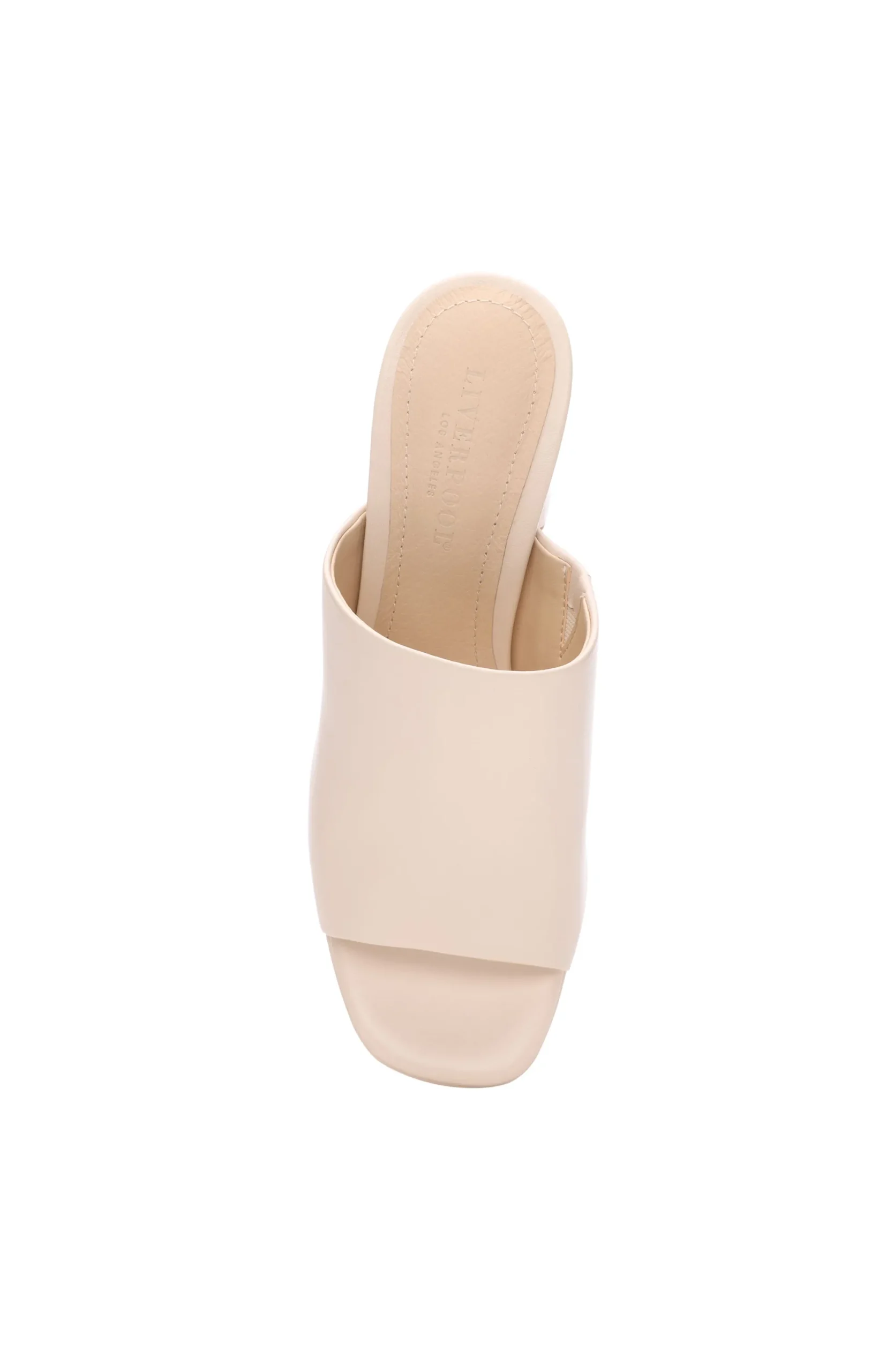 Mules-Liverpool Los Angeles CARSON HIGH BLOCK HEEL MULE Ecru
