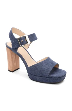 Heels-Liverpool Los Angeles CELEBRITY ANKLE STRAP HEEL Indigo