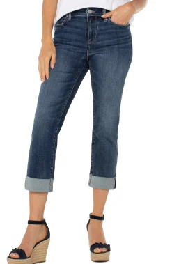 Jeans|Crops-Liverpool Los Angeles CHARLIE CROP WIDE ROLLED CUFF Wells