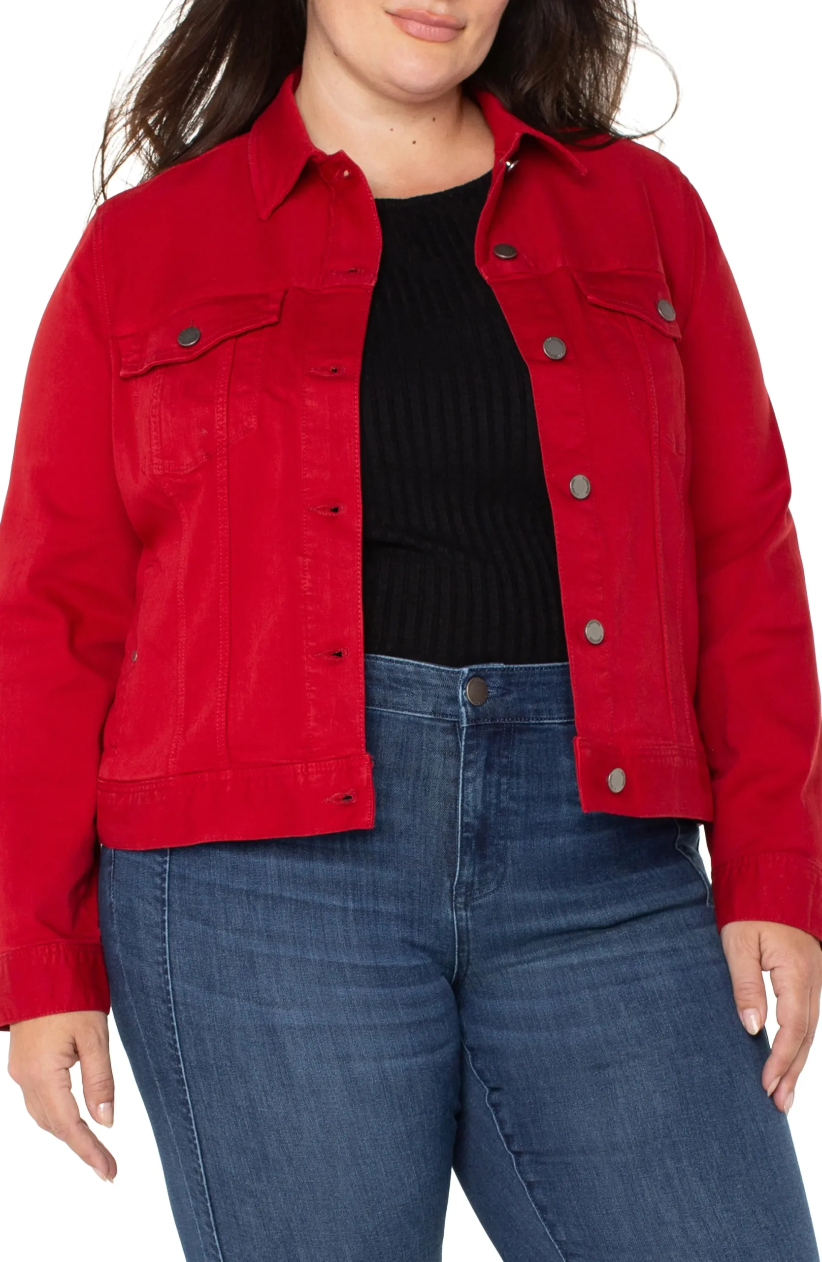Jackets-Liverpool Los Angeles CLASSIC JEAN JACKET Carnelian