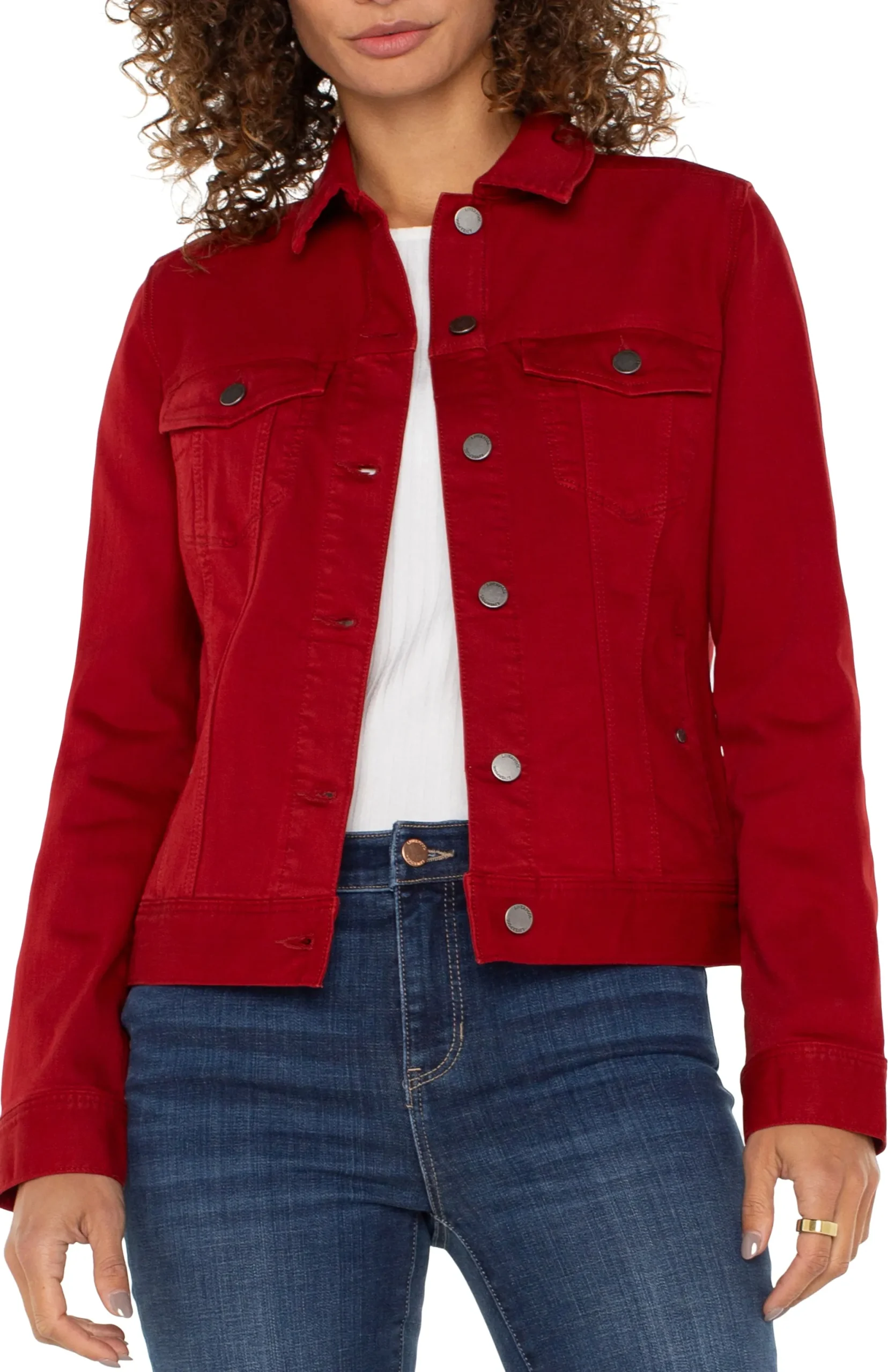 Jackets|Jackets-Liverpool Los Angeles CLASSIC JEAN JACKET Carnelian