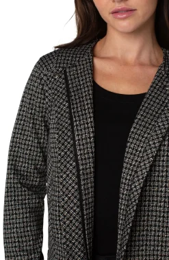 Jackets-Liverpool Los Angeles COLLARLESS ZIP UP JACKET Blacktanlatticeplaid