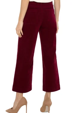 Crops|Wide-Leg-Liverpool Los Angeles CORDUROY CROP WIDE LEG Ruby