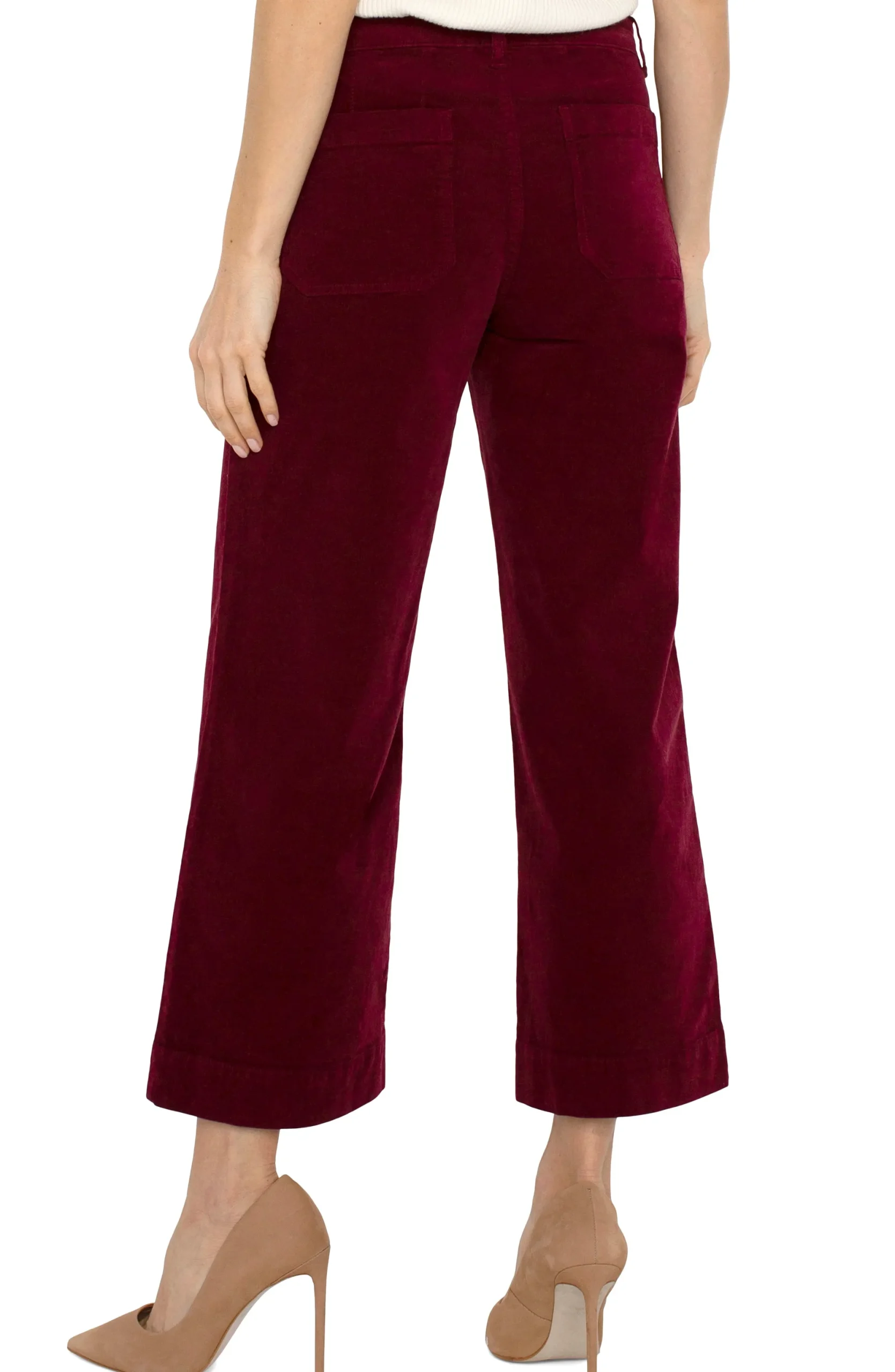 Crops|Wide-Leg-Liverpool Los Angeles CORDUROY CROP WIDE LEG Ruby