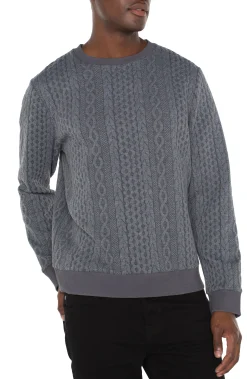 Sweaters|Shirts-Liverpool Los Angeles CREW NECK PULLOVER Charcoalgrey