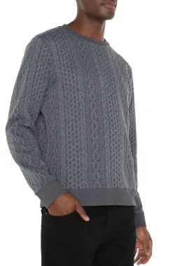 Sweaters|Shirts-Liverpool Los Angeles CREW NECK PULLOVER Charcoalgrey